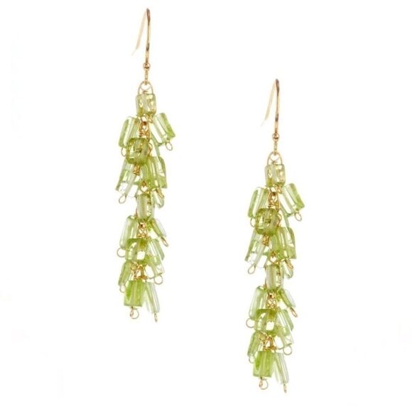 CANDELA peridot chicklet drop earrings - Picture 1 of 2